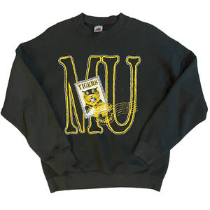 Vintage 90s Missouri Tigers Crewneck Black Sz Large